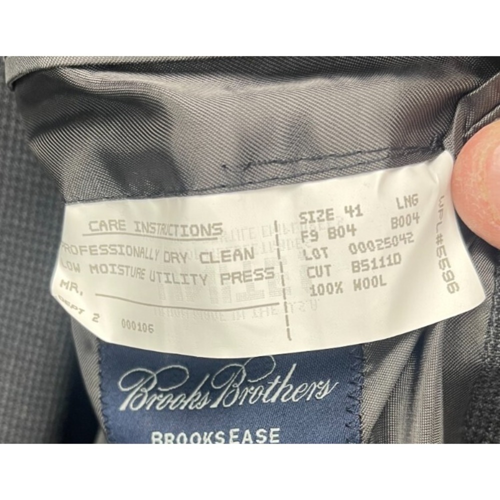 Brooks Brothers Mens Brooksease Two Piece‎ Suit 41 Long 34x31 Gray Wool - Picture 3 of 16